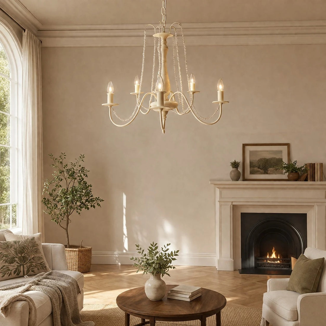 Vintage French Crystal Candle Chandelier