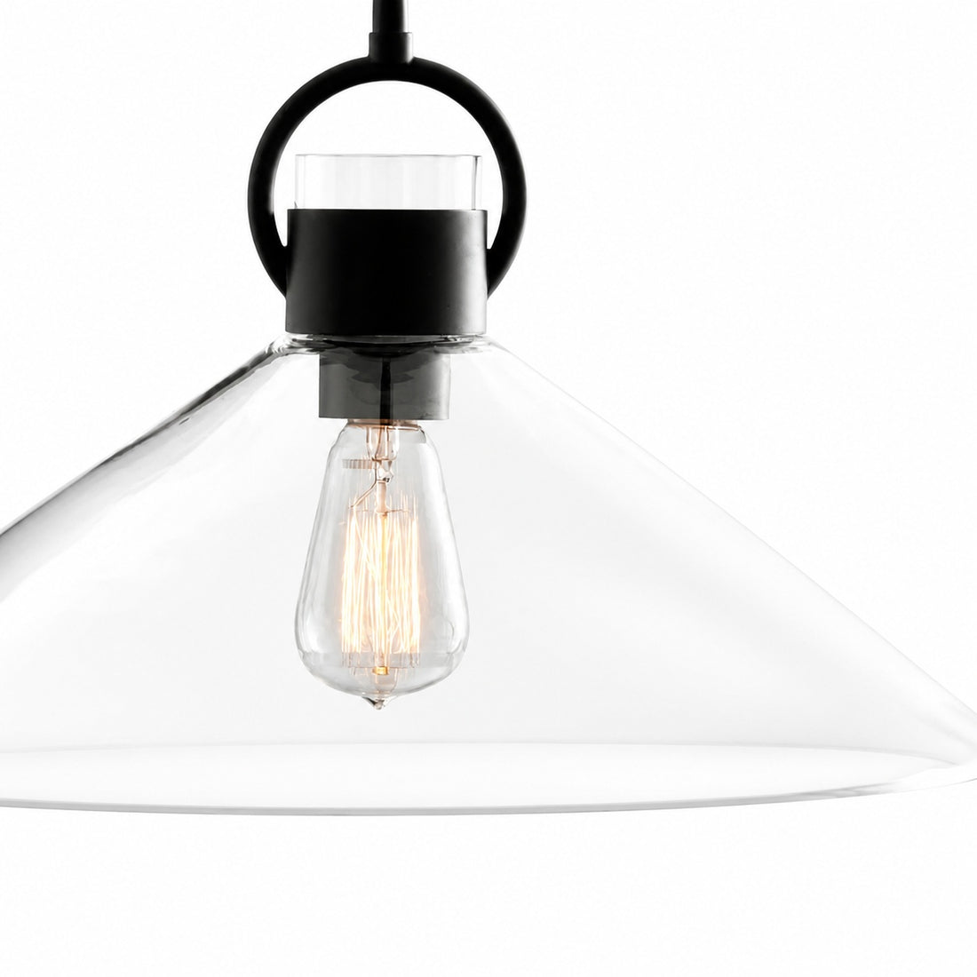 Lirra Clear Glass Industrial Pendant Light - Perfect for Kitchen Island & Dining Room