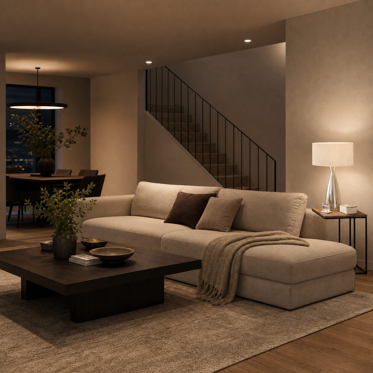 Rivrona 5-Light Chandelier for Entryway - Ribbed Glass Modern Lighting