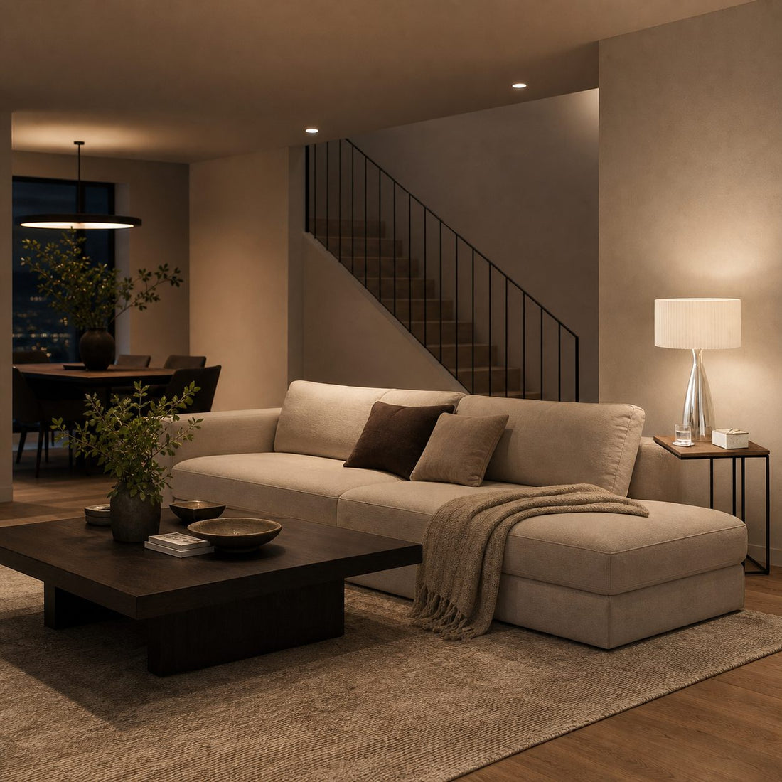Rivrona 5-Light Chandelier for Entryway - Ribbed Glass Modern Lighting