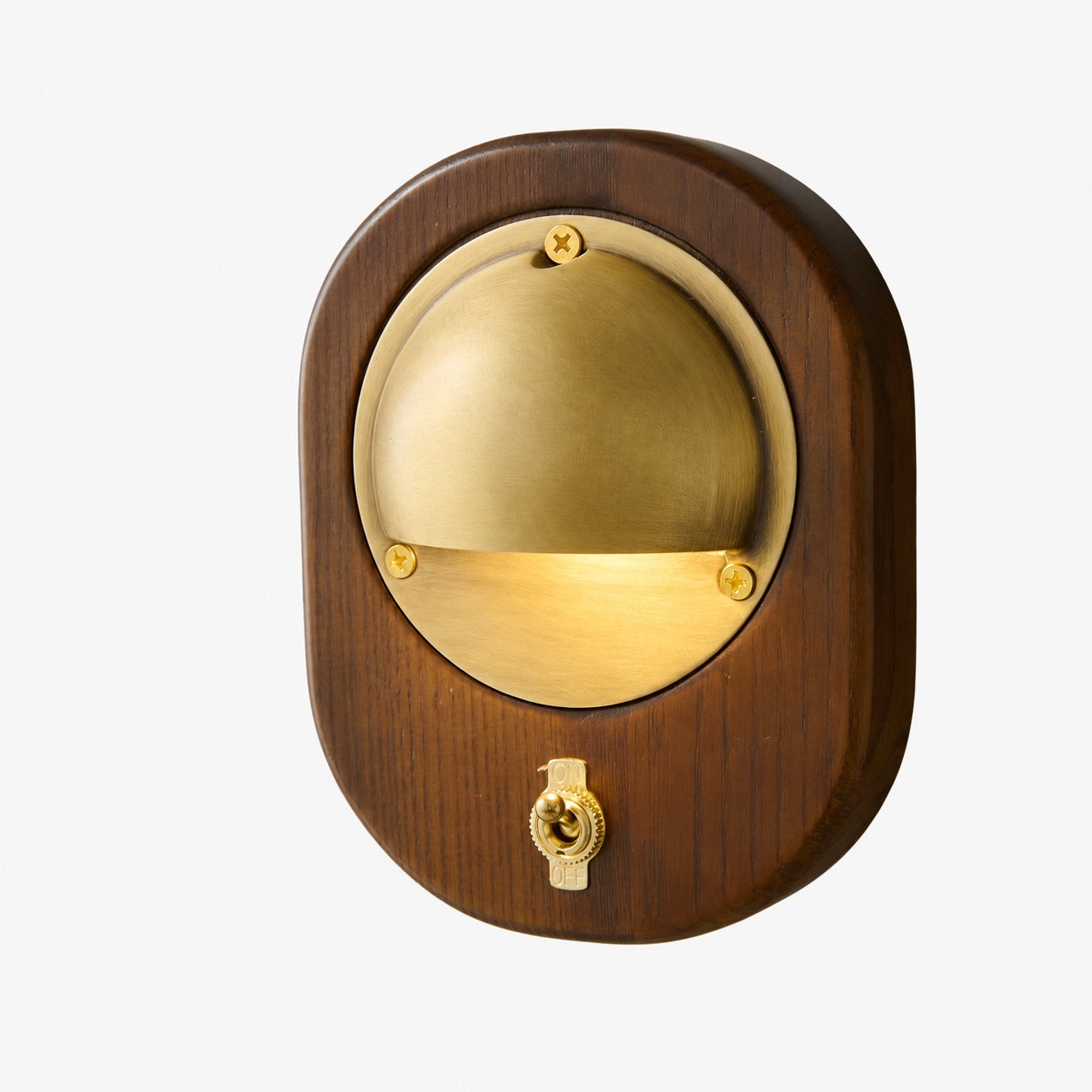 Ivoran Modern Wall Sconce - Ash Wood and Brass Spherical Lamp for Bedroom and Hallway