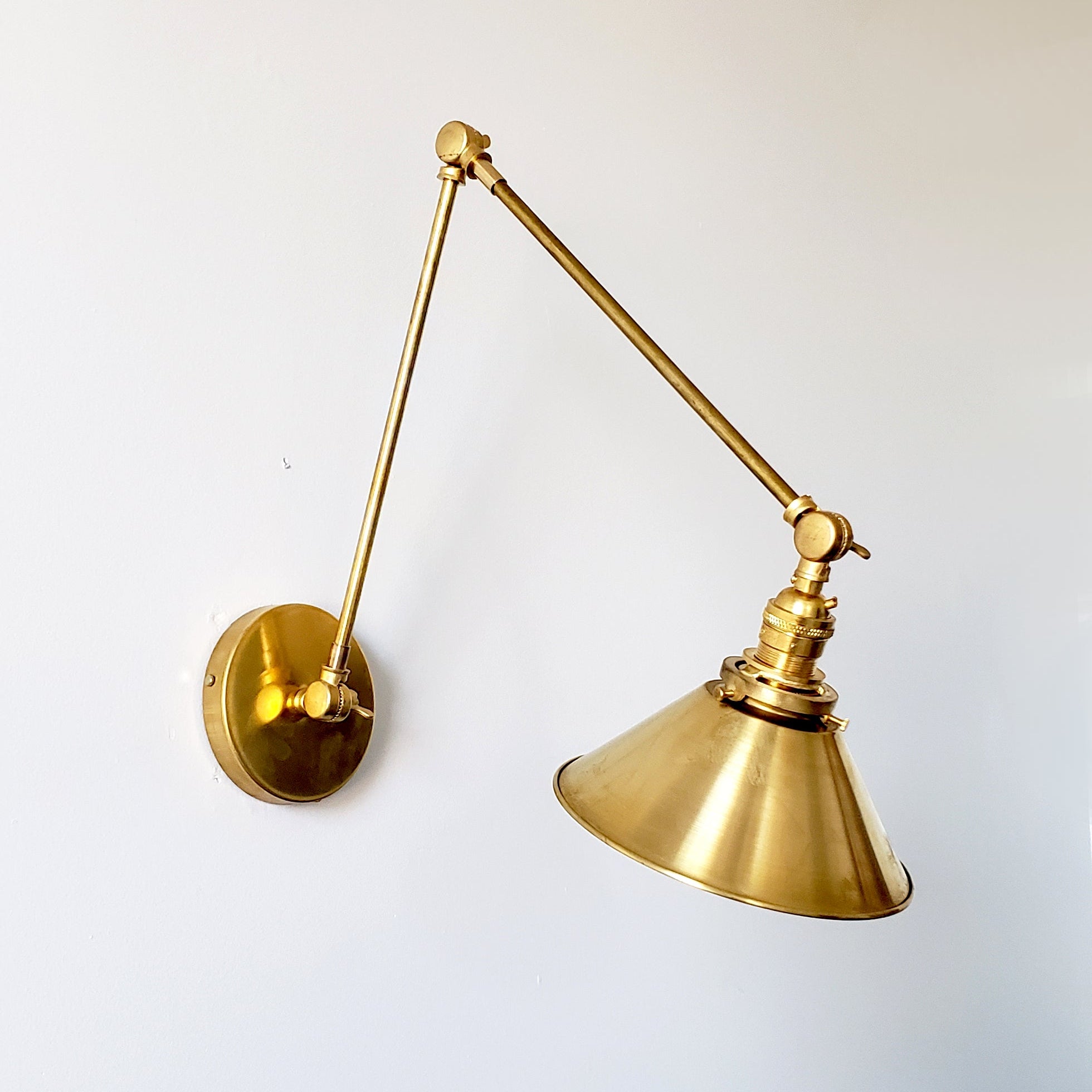 Classic Wall Mounted Cone Adjustable Sconce For Bedroom & Desk