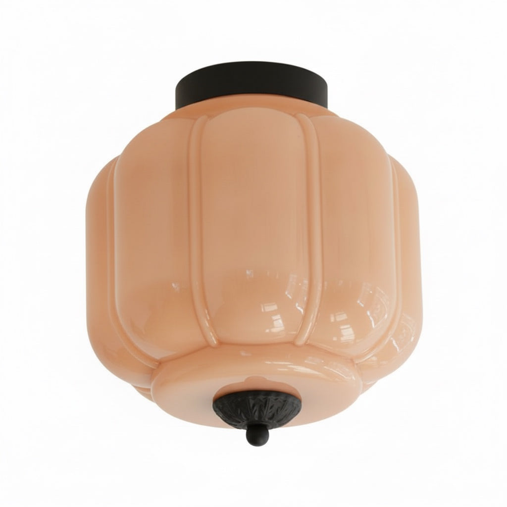 Vintage Eloise Milk Glass Flush Mount Ceiling Light - Vintage Charm Soft Glow