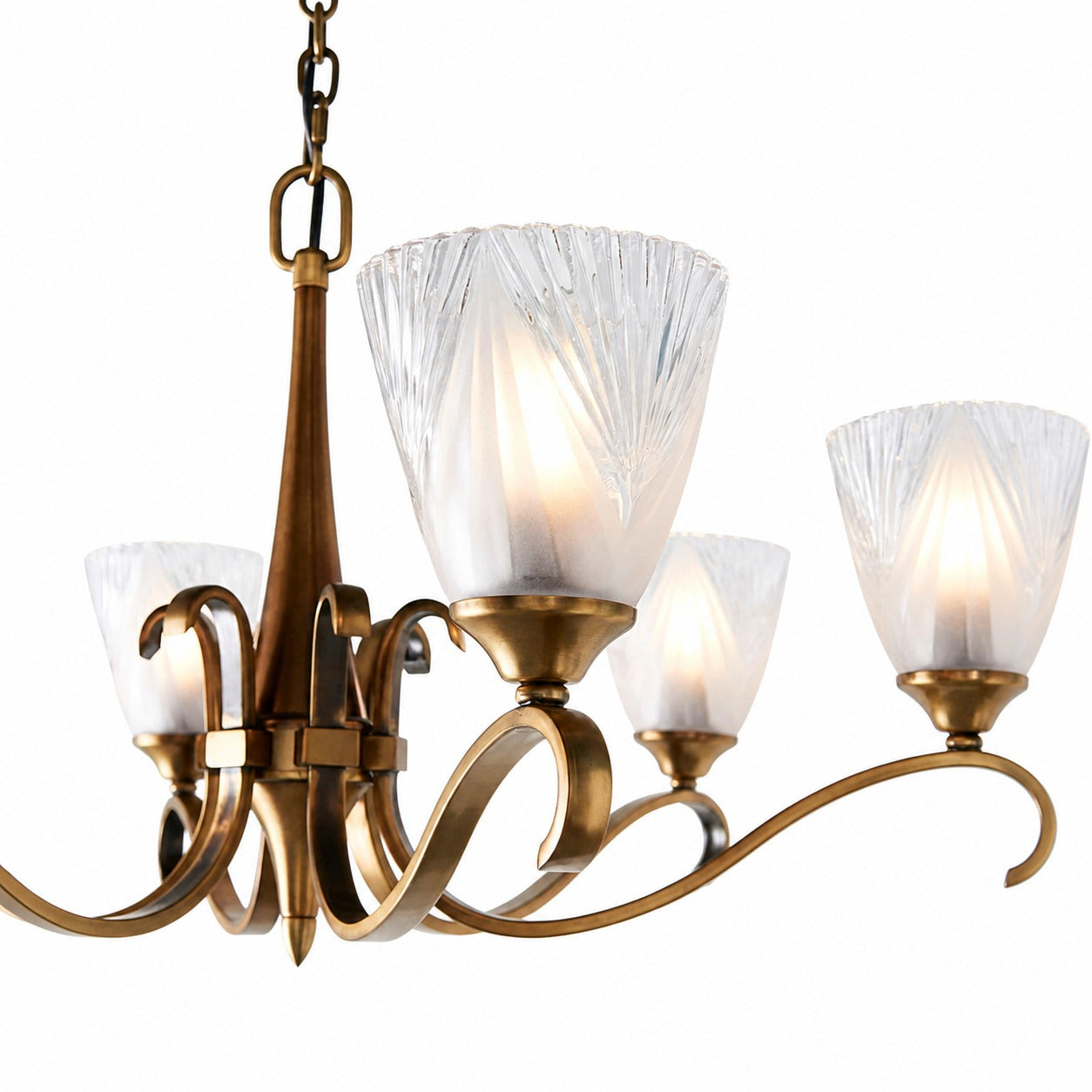 Lunetal Multi-Light Chandelier Crystal Accents Brass Finish - Modern Luxury for Dining Room and Living Room
