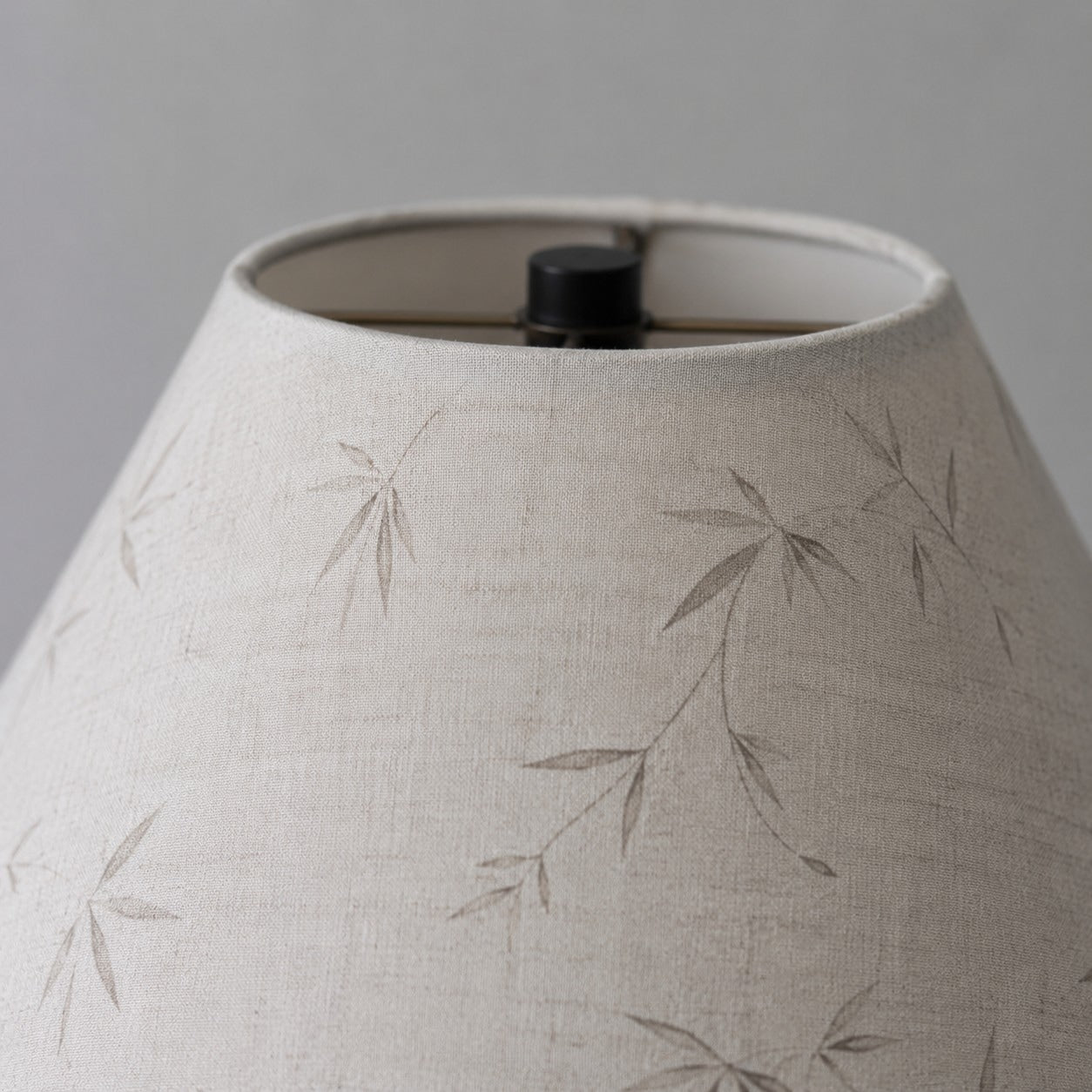 Close view of pale fabric lampshade texture