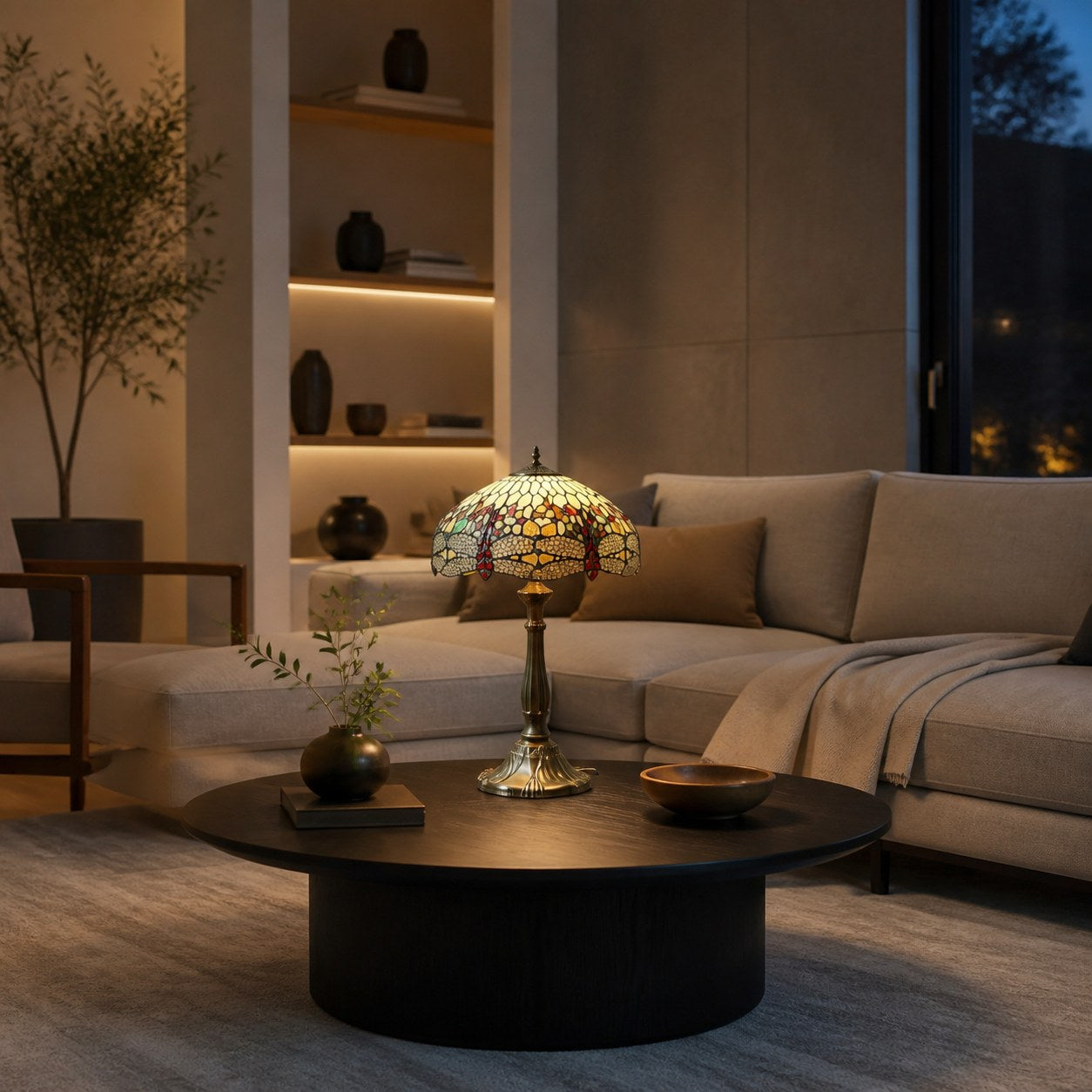 TF Harken Decorative Jewel Table Lamp - Stunning Glass Design Perfect for Bedroom or Living Room