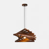 Walnut wood slatted pendant light