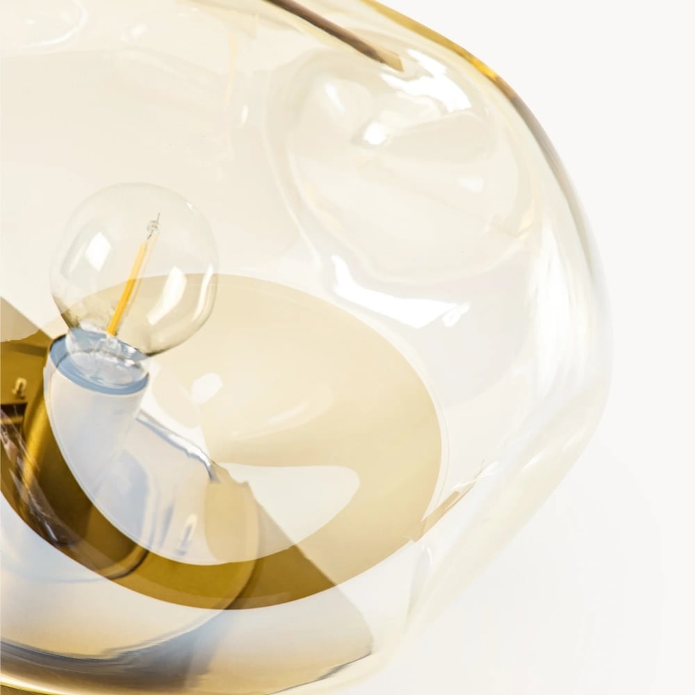 Glissora Glass Table Lamp – Soft Sculptural Glass Form for Living Room or Bedroom