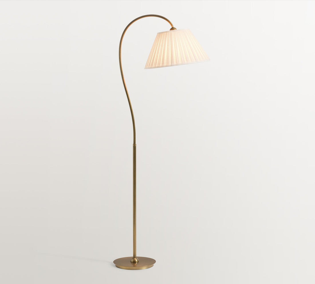 Luvora Pleated Shade Floor Lamp - Adjustable Linen Light in Farmhouse Style