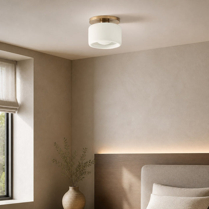 Cerova Modern Porcelain Flush Mount Ceiling Light– Elegant Ivory Shade