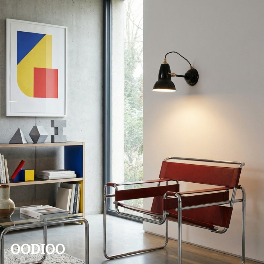 Original 1227 Industrial Style Adjustable Metal Wall Light with Swivel Arm for Bedroom