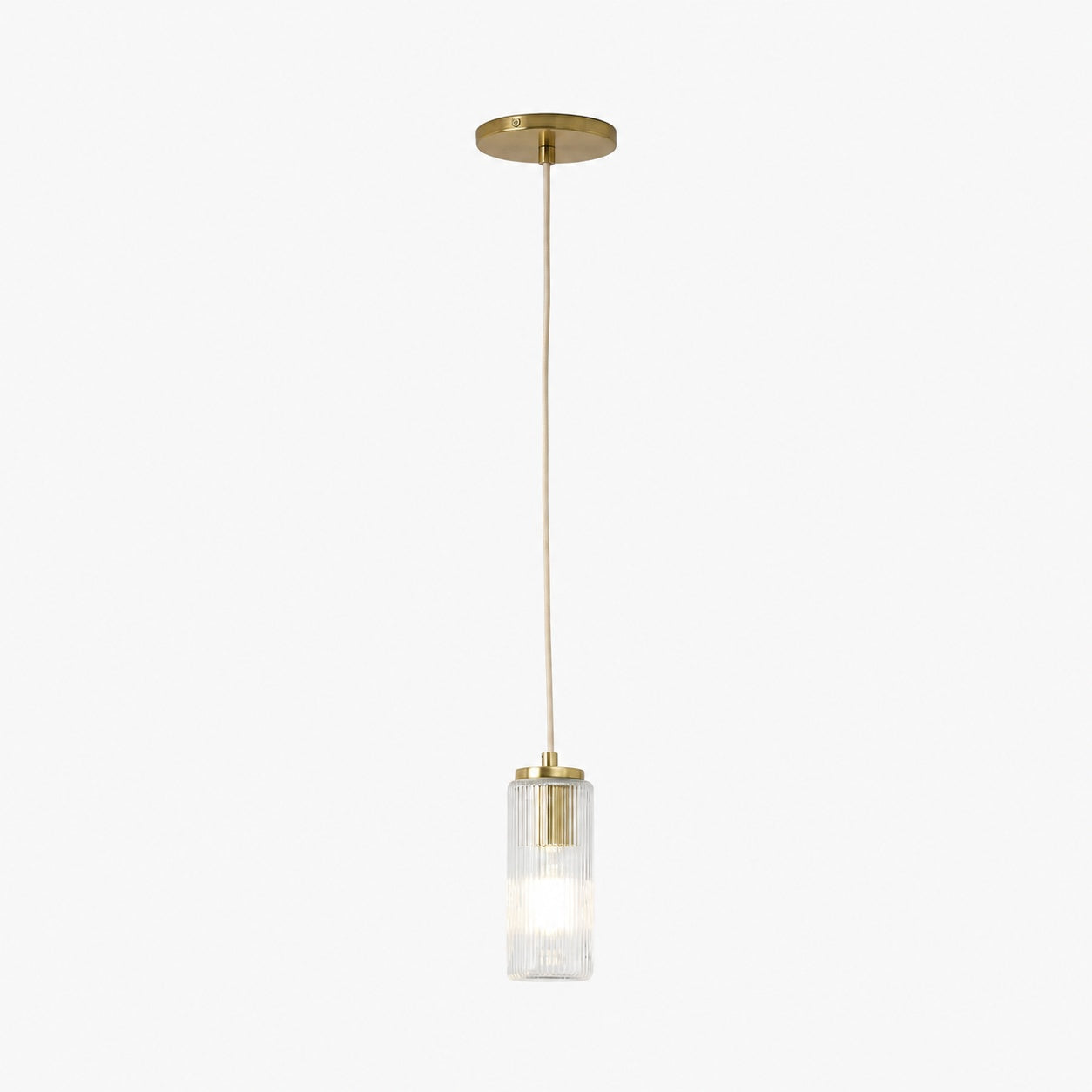 Rivora Fluted Glass Pendant Light – Modern Ribbed Shade