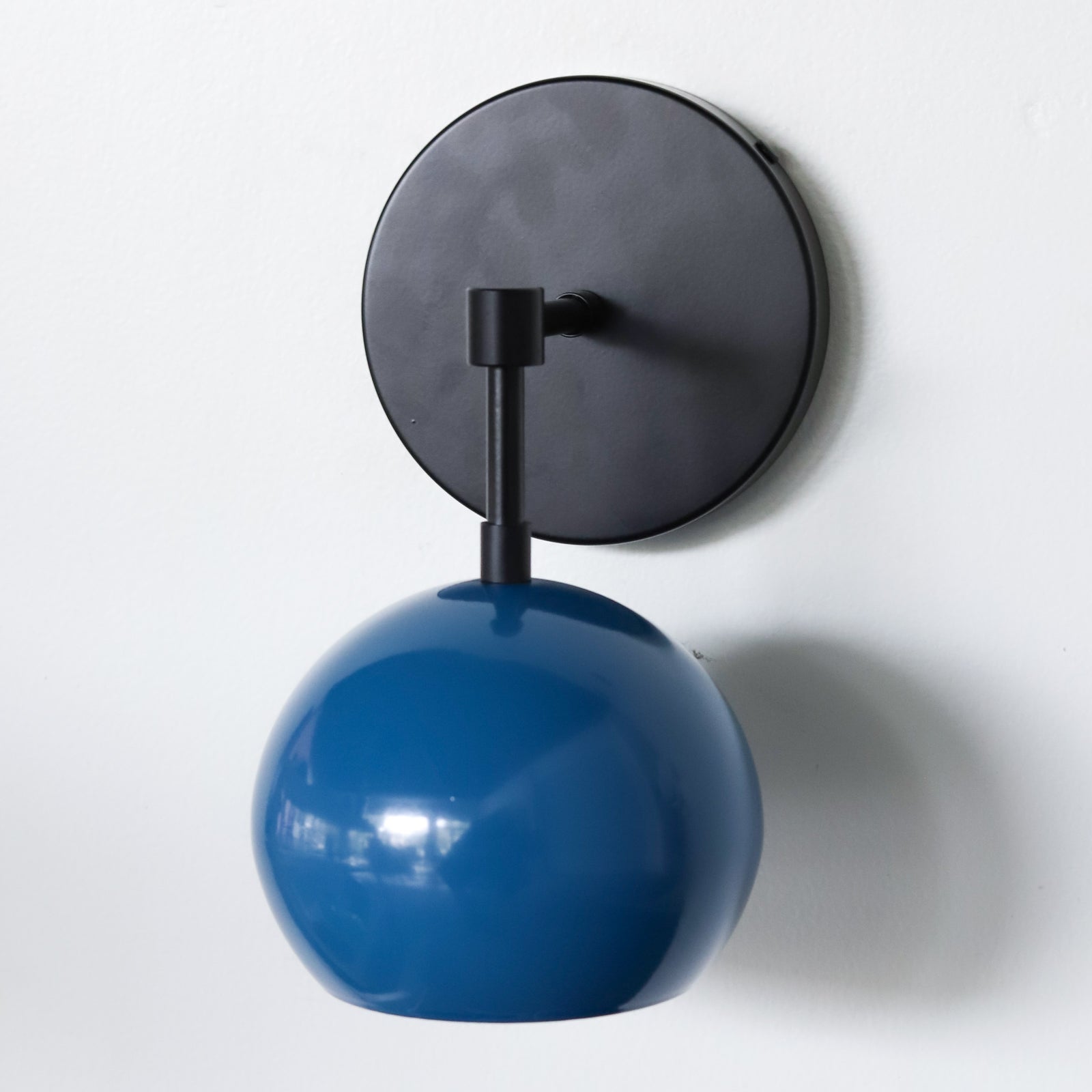 Modern Stylish Navy Globe Accent Wall Sconce