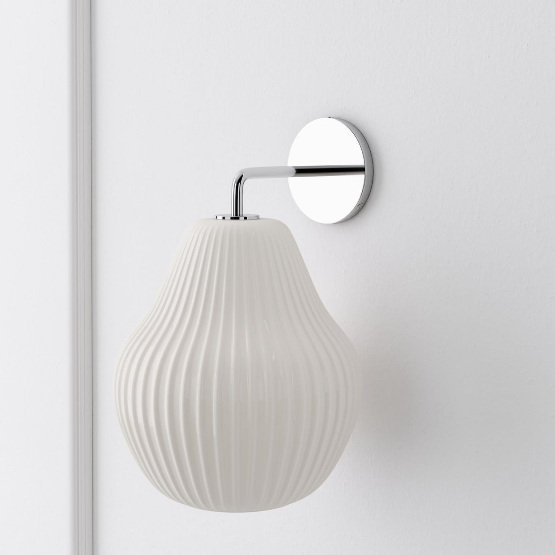 Rivrona Ribbed Glass Wall Sconce - Elegant Modern Lighting for Hallway & Bedroom