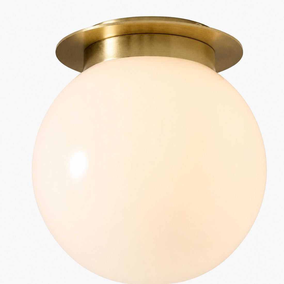 Rivolence Flush Mount Ceiling Fixture - Minimal Globe Brass Lighting