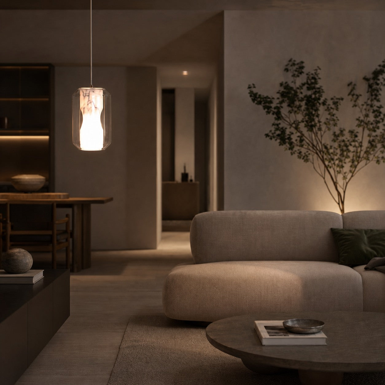 Glass Alabaster Pendant Lamp