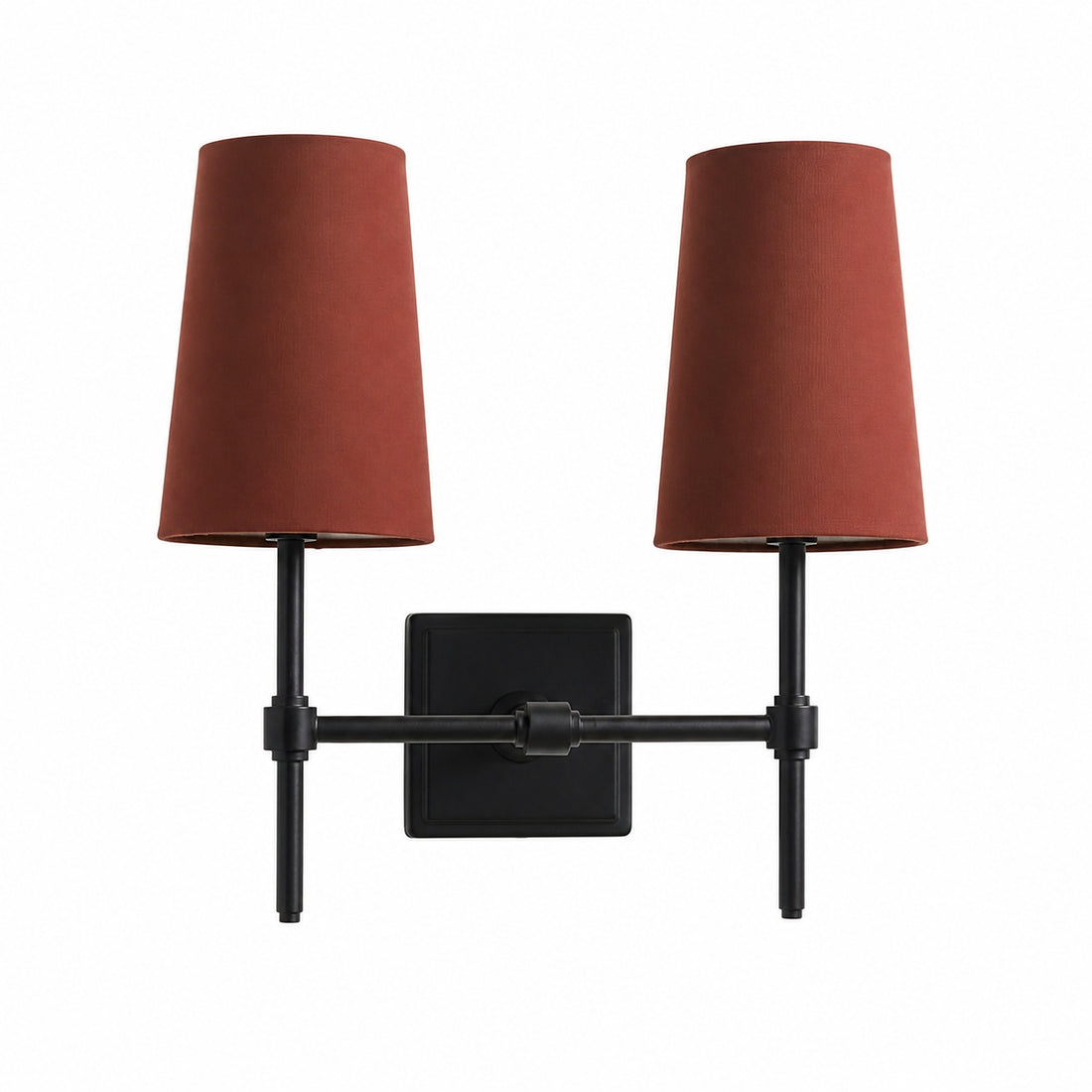 Derlina White Linen Shades Wall Lamp – Retro Metal Multi-Head Lighting Fixture
