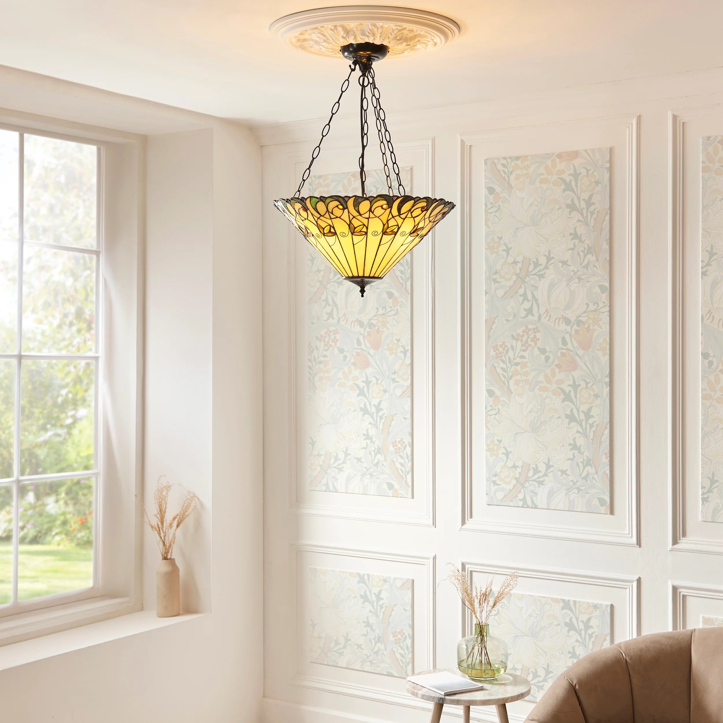 TF Jamelia Light - Decorative Art Glass - Flush Mount Timeless Style for Hallway