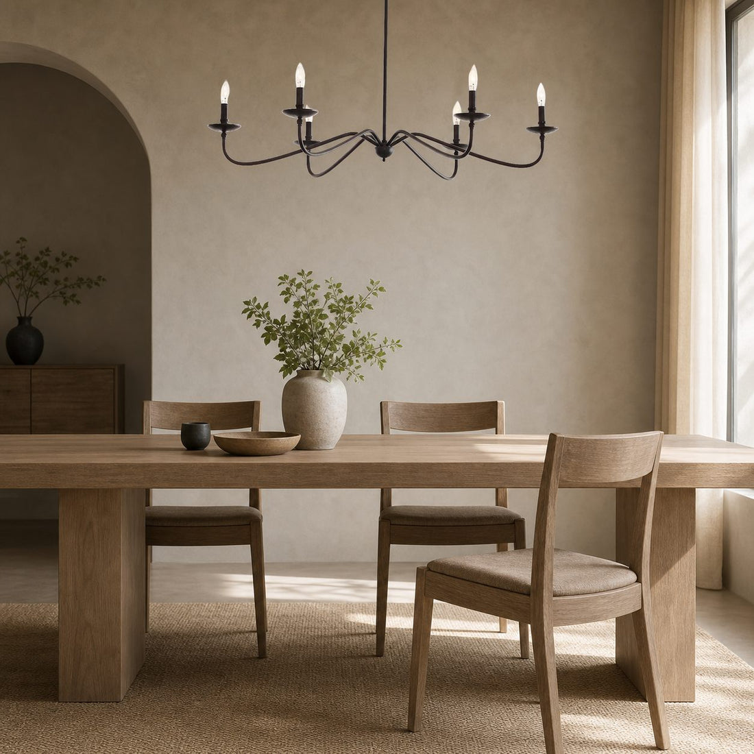 Rowan Timeless Iron Candle Design Chandelier - Industrial Interior Lighting For Bedroom