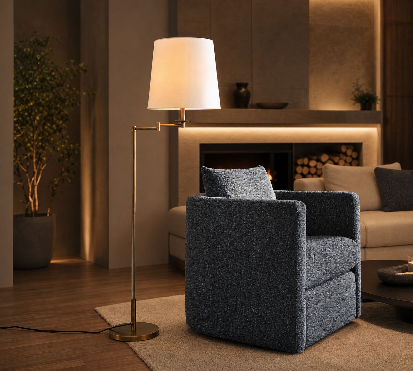 Rowan Articulating Floor Lamp - Adjustable Iron Design for Task Lighting