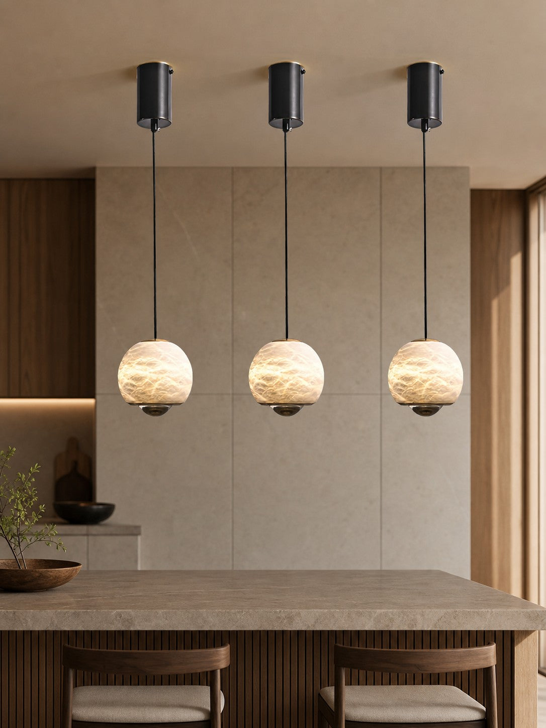 Ferox Alabaster Pendant Light