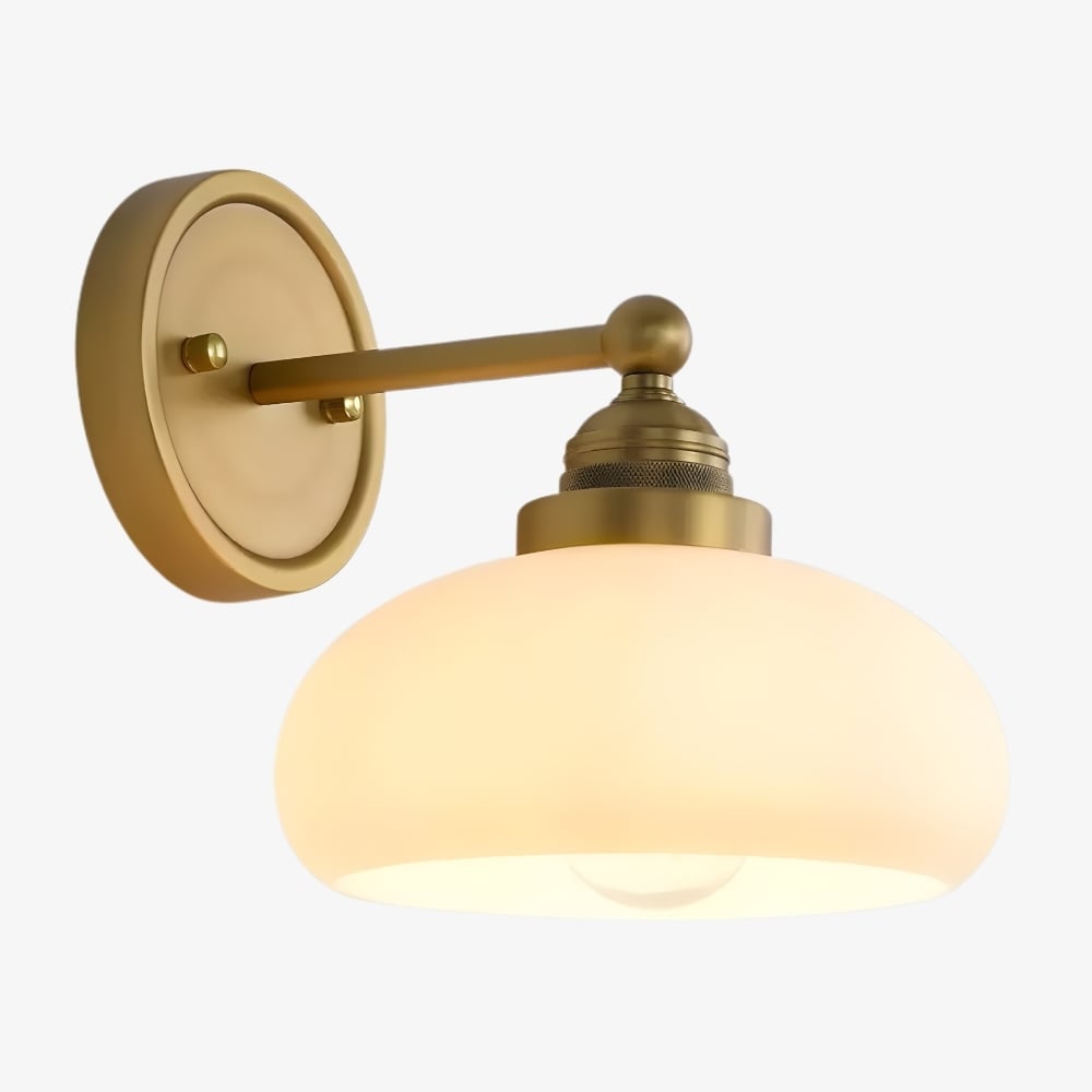 Riven Wall Lamp - Vintage Industrial Milk White Glass Shade for Indoor