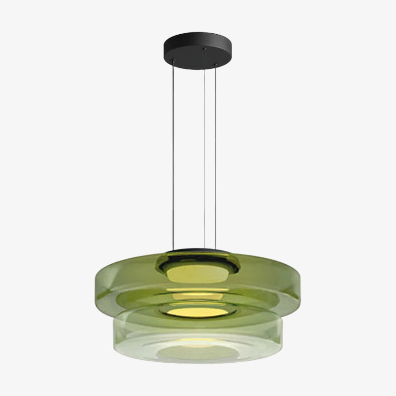 Nora Contemporary Multi-Layer Glass Pendant Lamp - Adjustable Hanging Light for Living Room or Kitchen Island