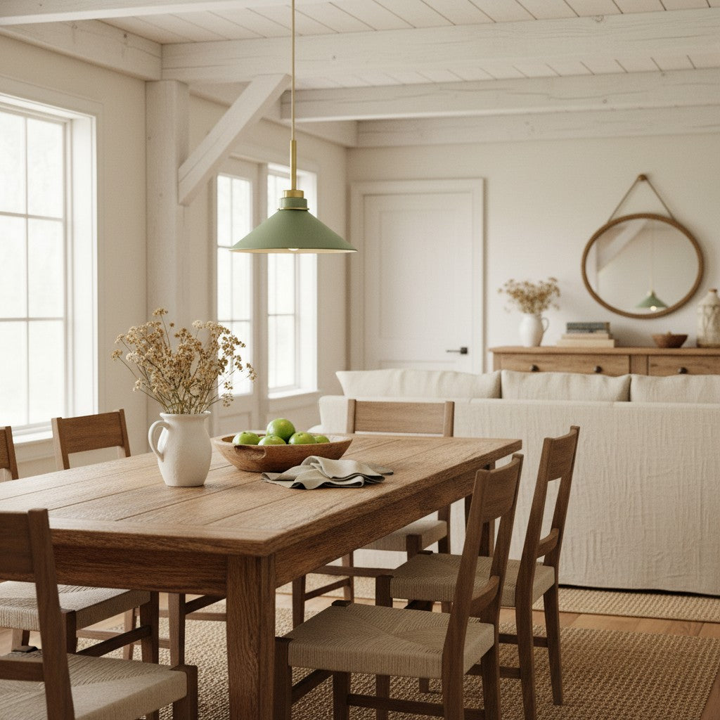 Aurenza Modern Farmhouse Pendant Light - Adjustable Shade for Warm Ambiance