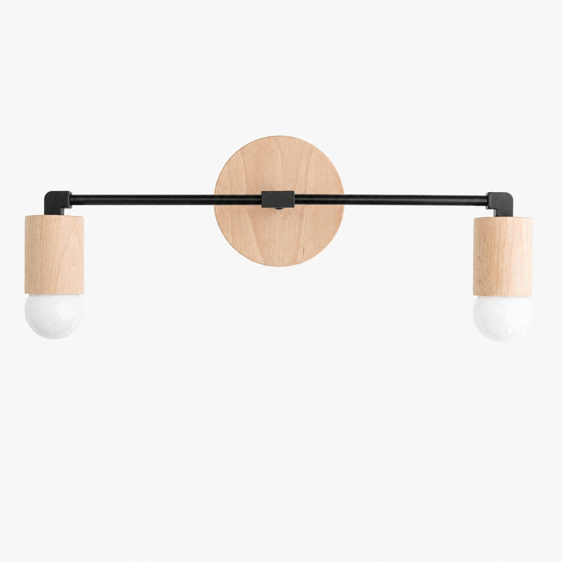 Mobilux Line Wood and Vanity Light - Bohemian Bathroom Lighting Fixture