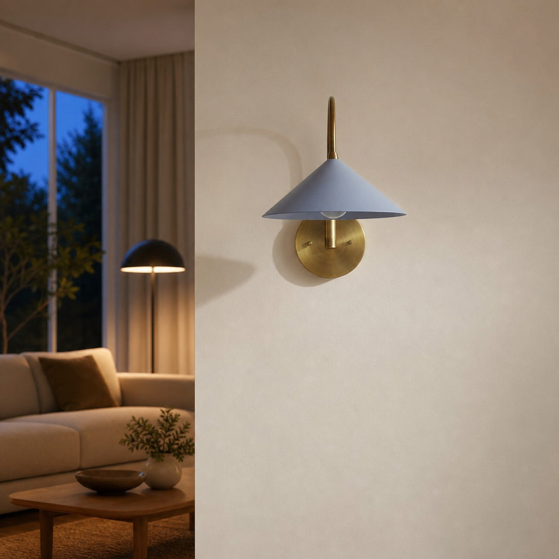 Curva Metal Vintage Wall Sconce  - Elegant Cone Shade for Bedrooms