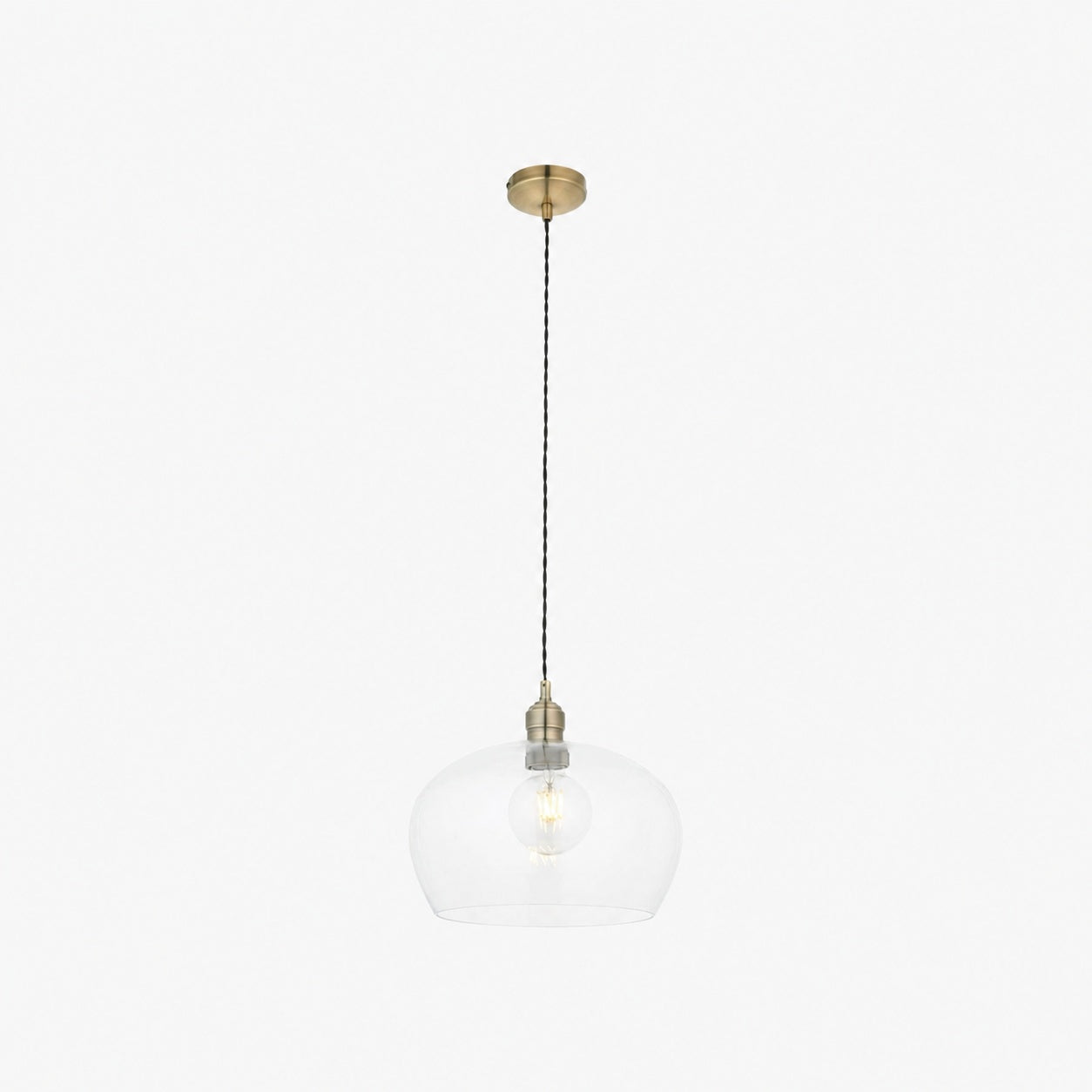 Clarione Height-Adjustable Glass Pendant Light - Classic Art Deco Light