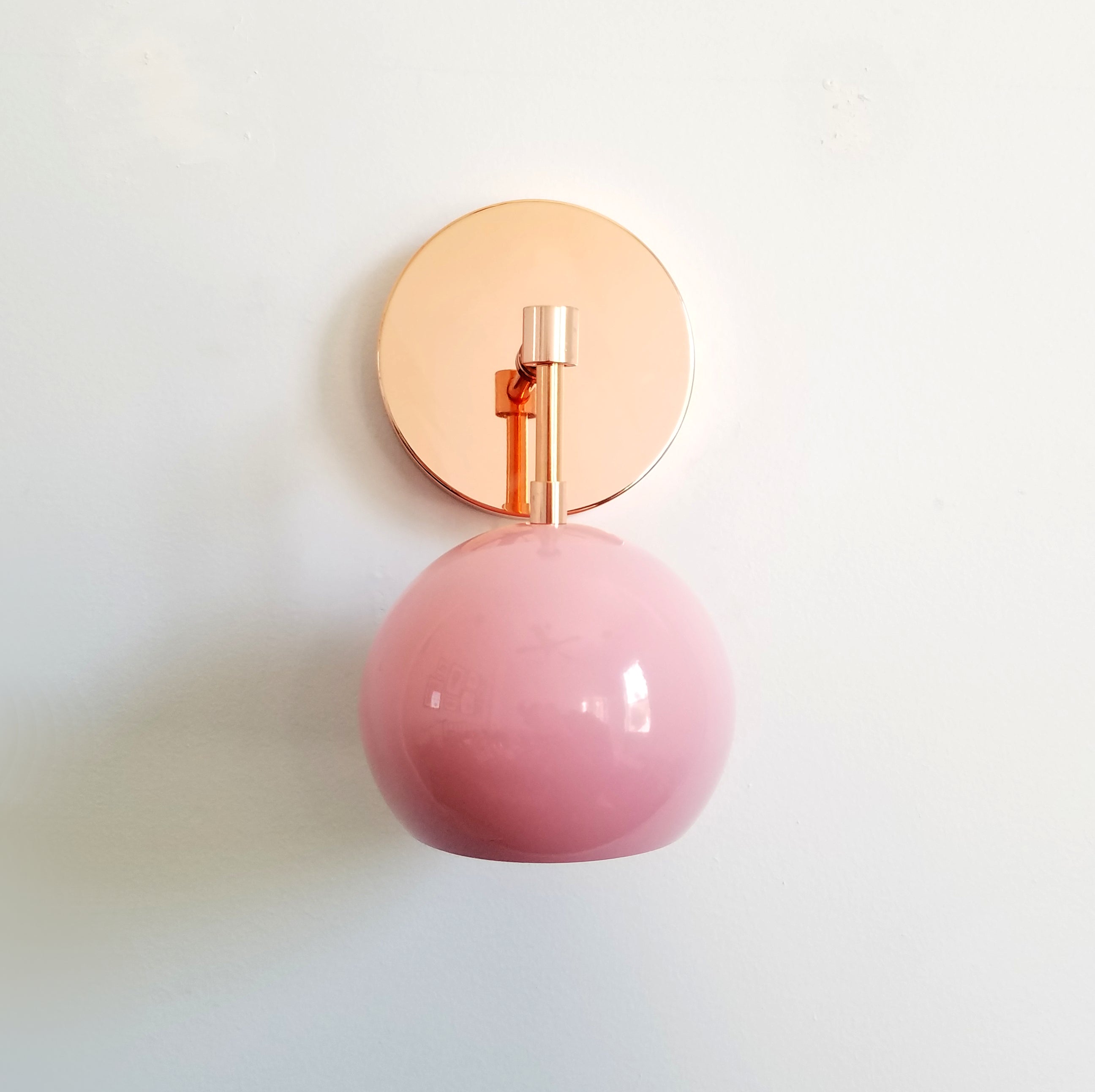 Modern Accent Soft Pink Globe Shade Wall Sconce