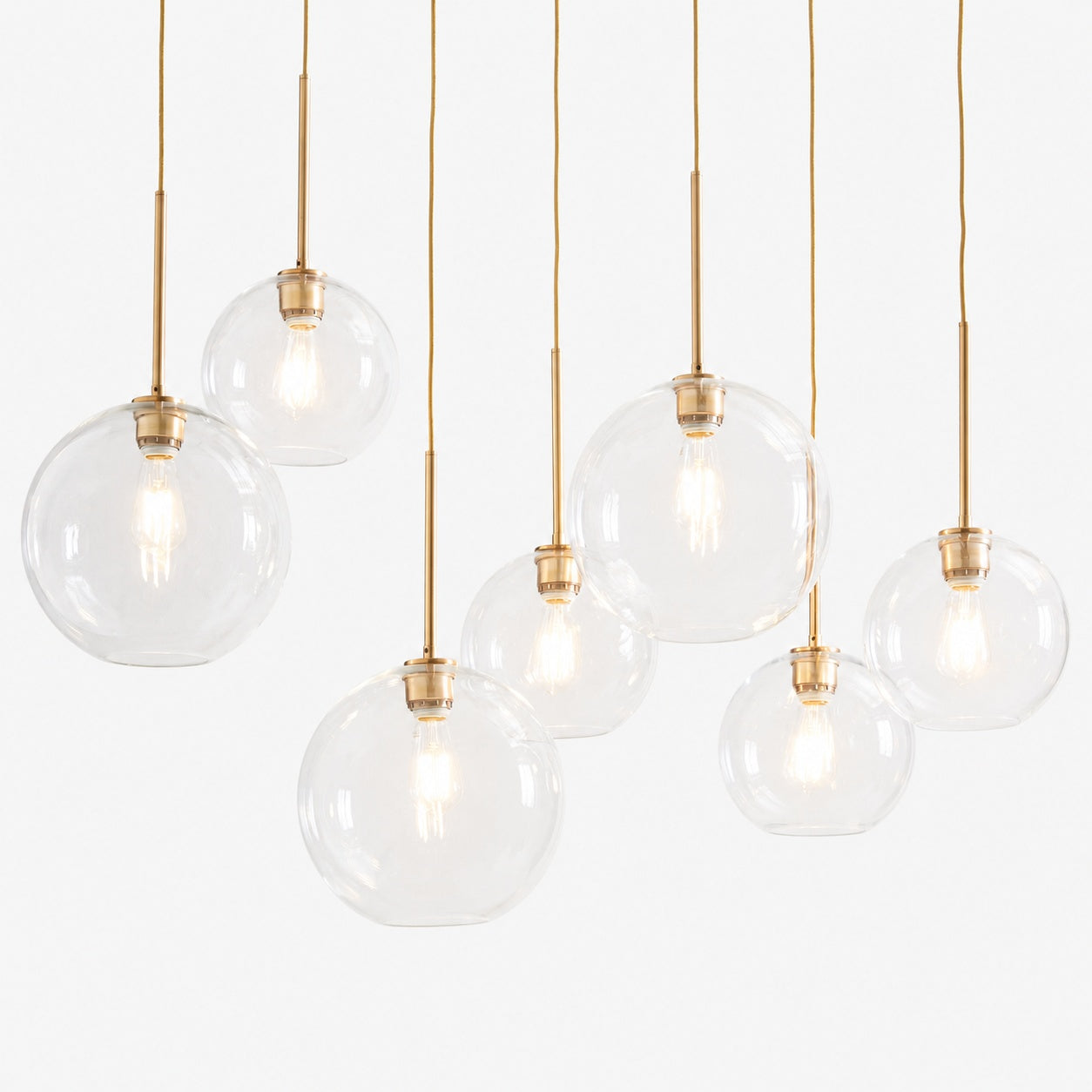 Selvion Elegant 7-Light Globe Chandelier – Glass Pendant Light