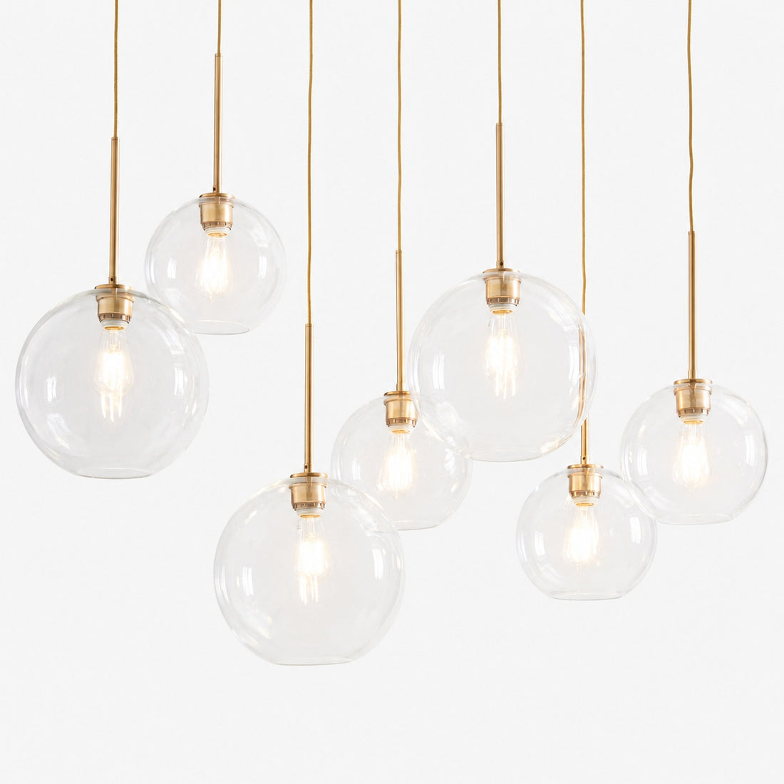 Selvion Elegant 7-Light Globe Chandelier – Glass Pendant Light