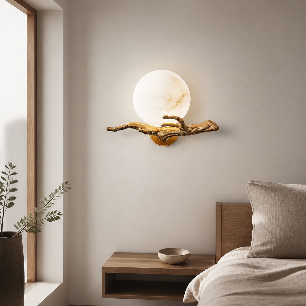 Retro Twigs Alabaster Wall Lamp