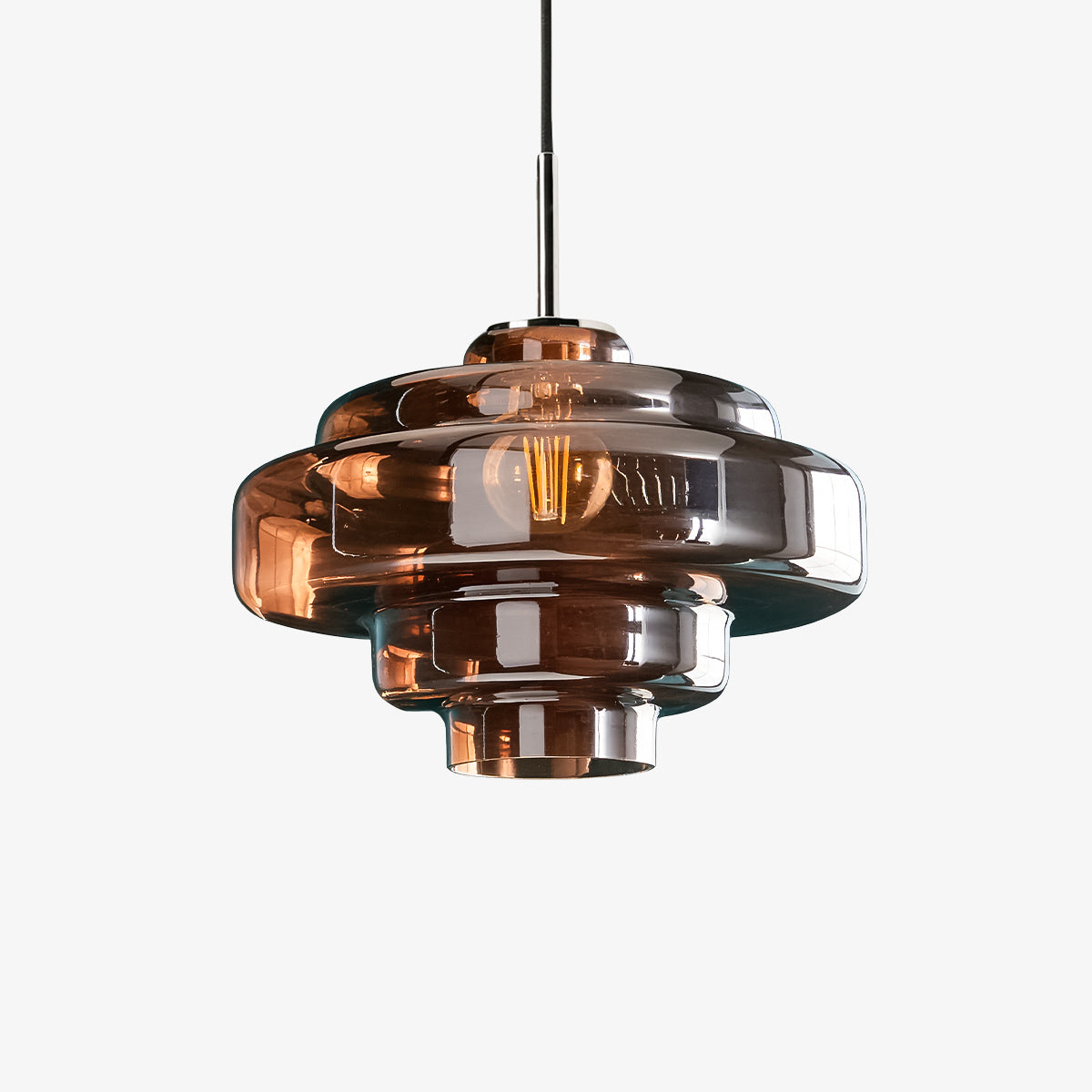 Koloro Elegant Retro Glass Pendant Light – Adjustable Length for Living Room & Hallway