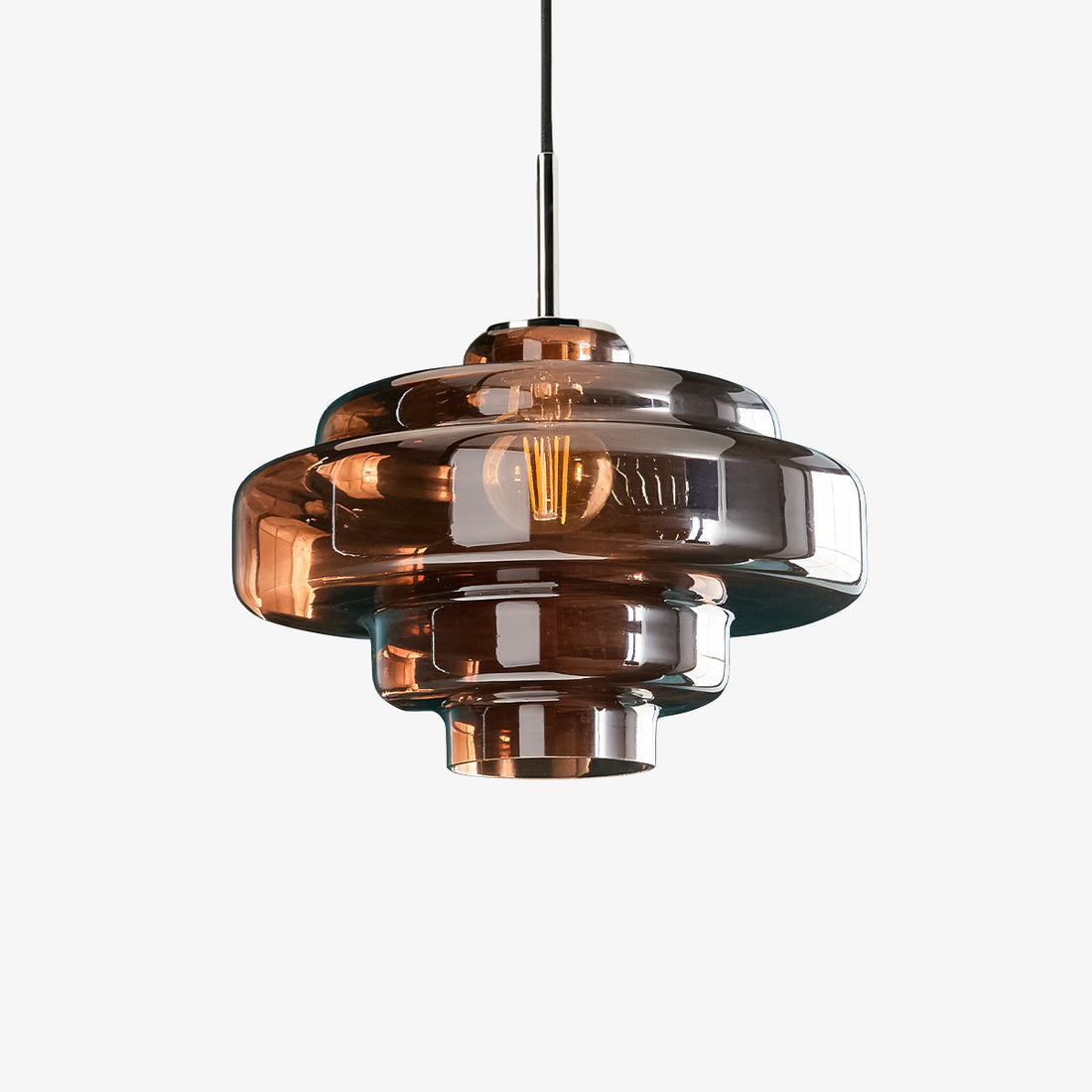 Koloro Elegant Retro Glass Pendant Light – Adjustable Length for Living Room & Hallway