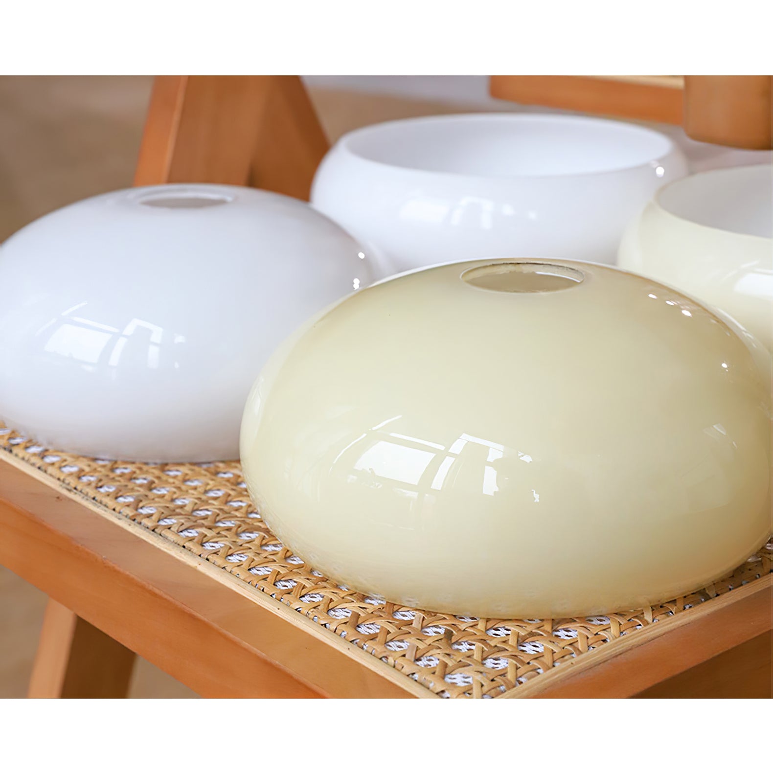 Bowl Shaped Multi - Head Chandelier With Wooden Decoration