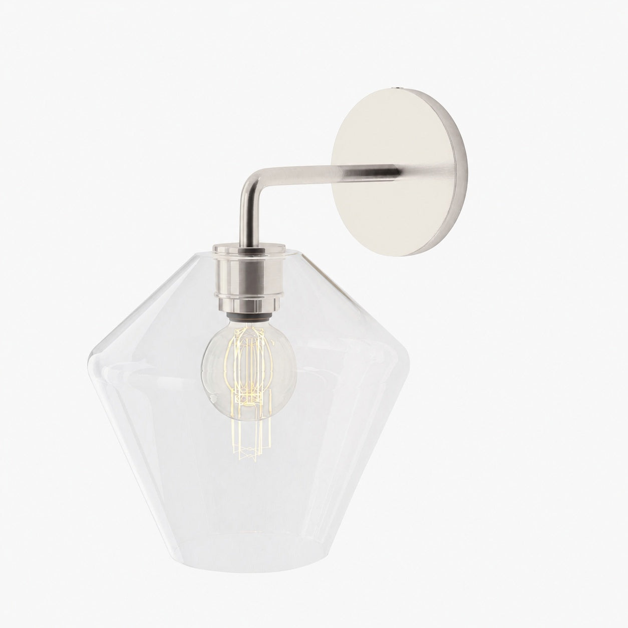 Merin Sculptural Milk Glass Geometric Wall Lamp