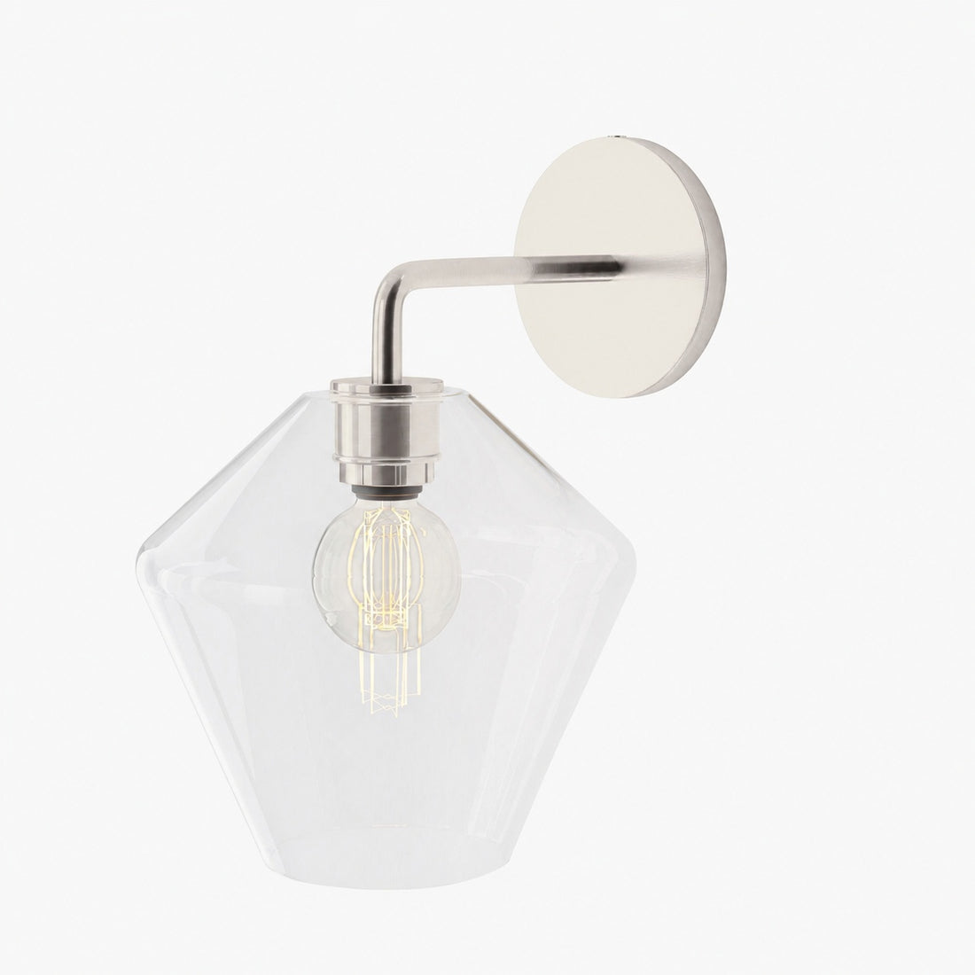 Merin Sculptural Milk Glass Geometric Wall Lamp