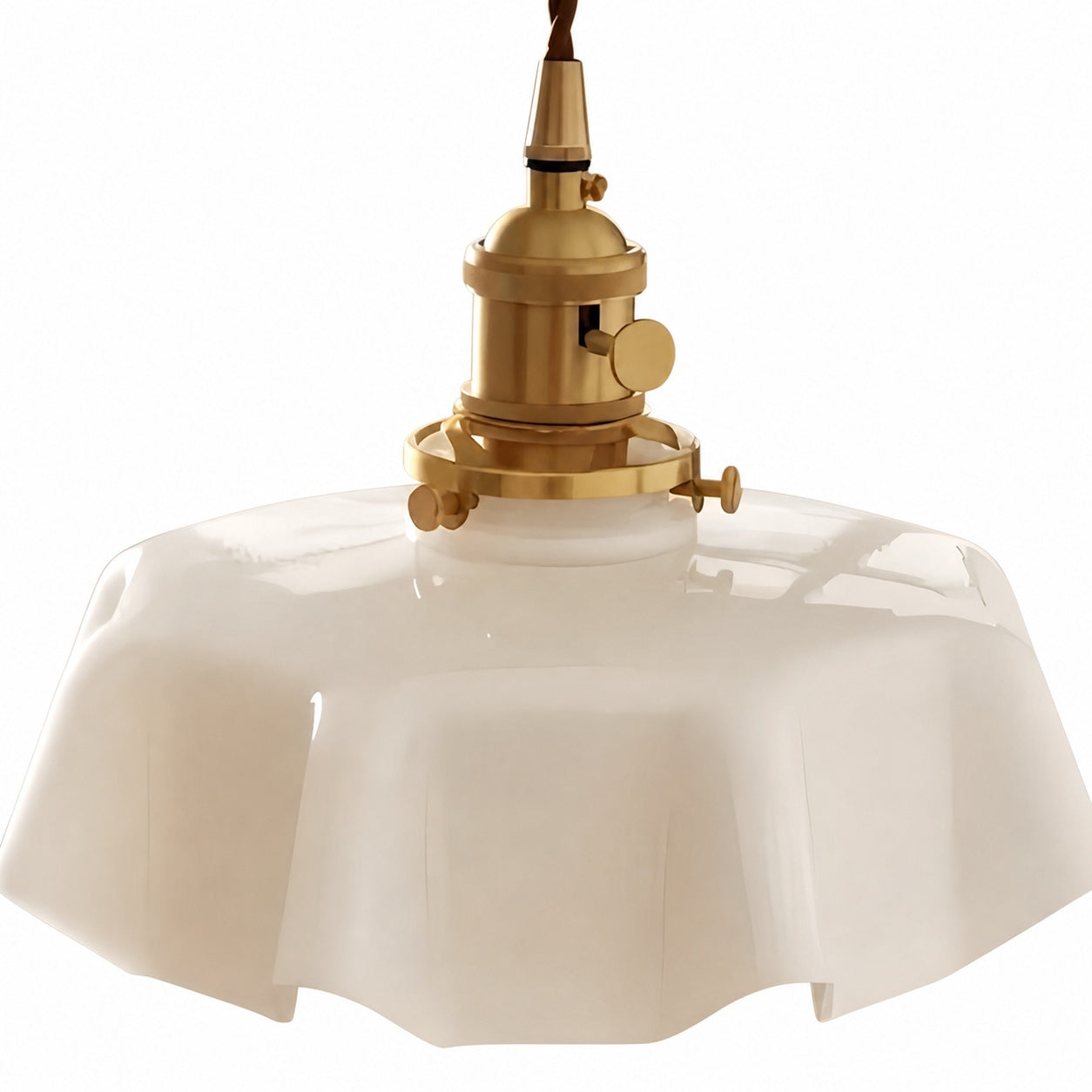 Aluneroa Vintage Inspired Flower Pendant Lamp Soft Curved Silhouette for Interior Lighting