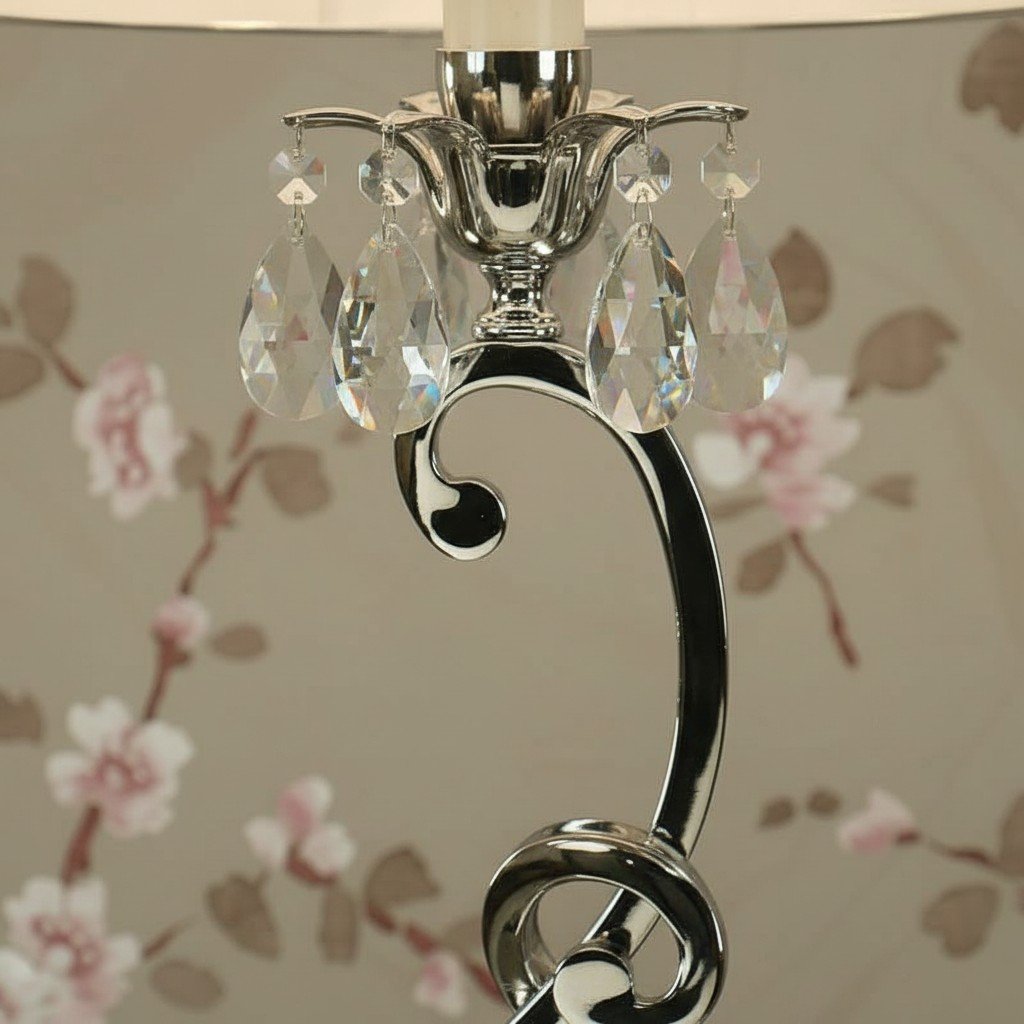 Talonis Decorative Crystal Table Lamp – Curved Metal Style for Home Interiors
