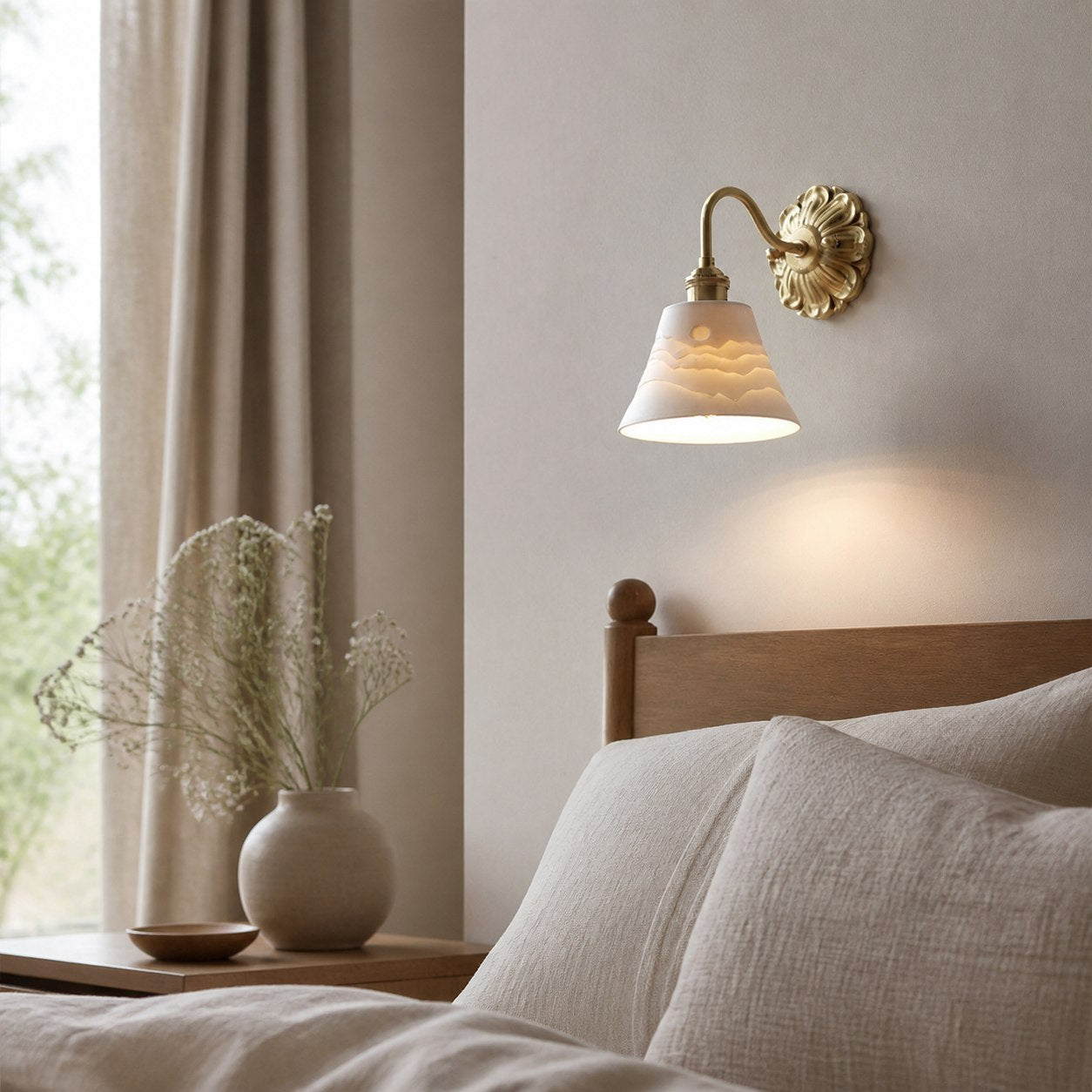 Brass Ceramic Wall Light
