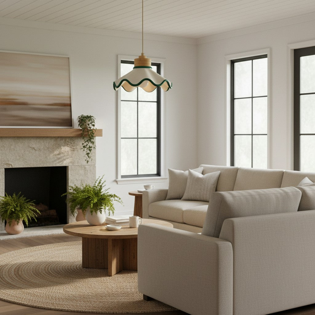 Moliro Scalloped Pendant Light - Modern Wavy Lighting for Dining Room