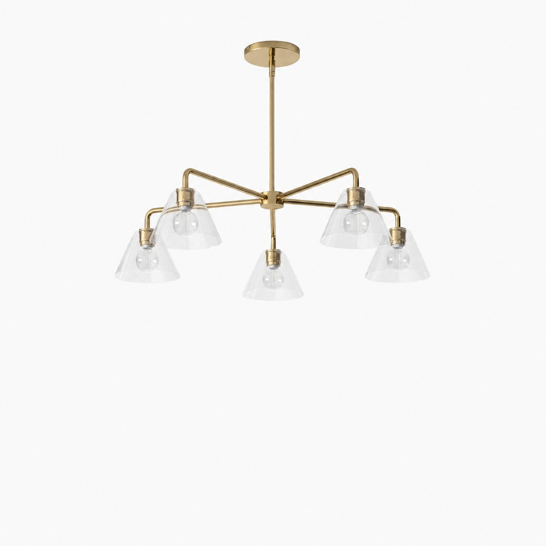 Conica Sculptural 5-Light Cone Chandelier - Modern Glass Lighting for Home
