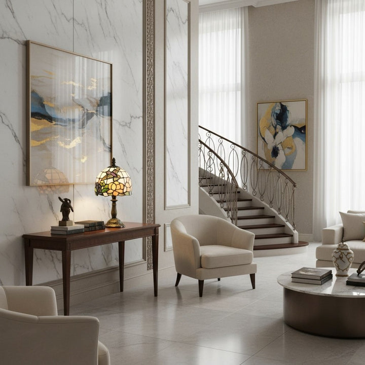 TF Harken Decorative Jewel Table Lamp - Stunning Glass Design Perfect for Bedroom or Living Room