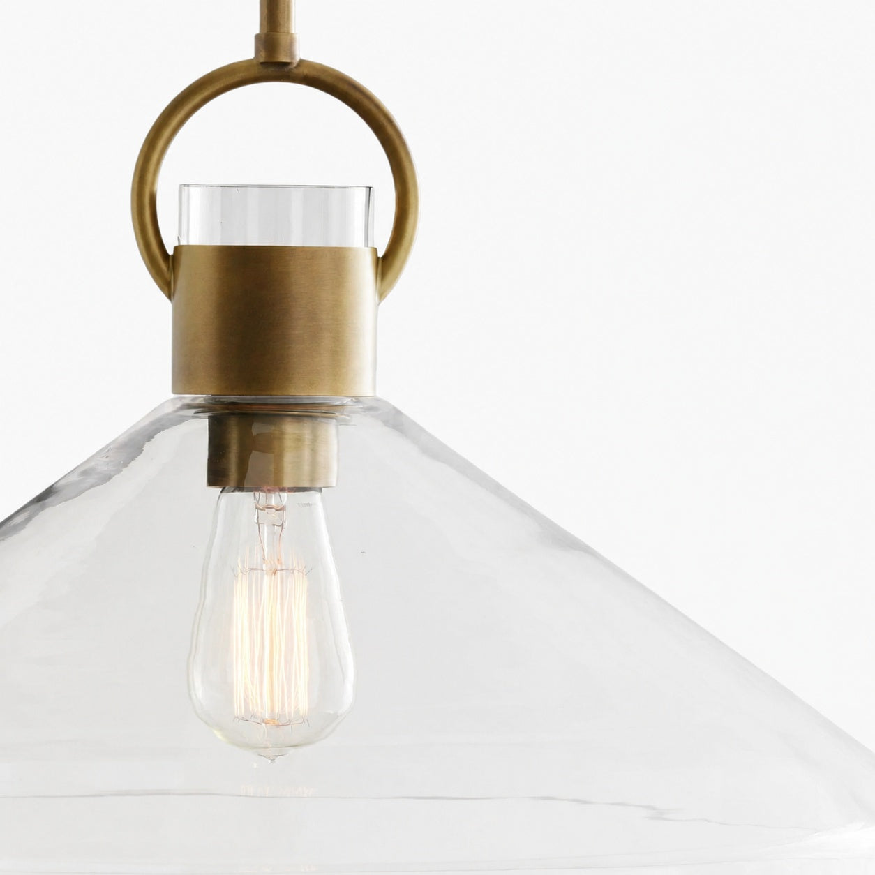 Lumicona Wide Cone Pendant Light – Clear Glass Design with Industrial Style for Kitchens U17