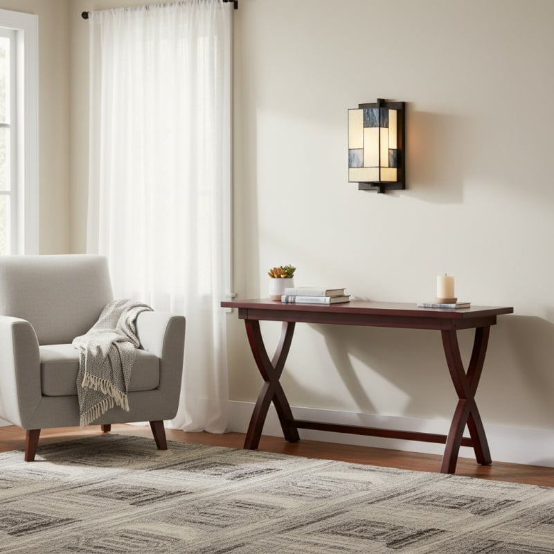 TF Manchester Glass Art Deco Wall Light – Stained‑Glass Sconce for Hallway and Living Room