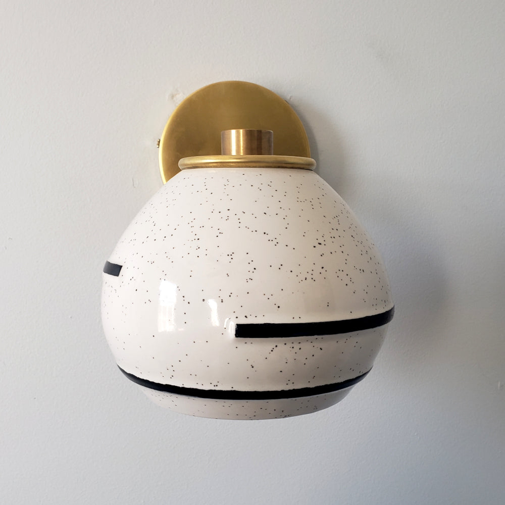 Earthy Bohemian Ceramic Wall Light - Stylish Bedroom & Hallway Accent