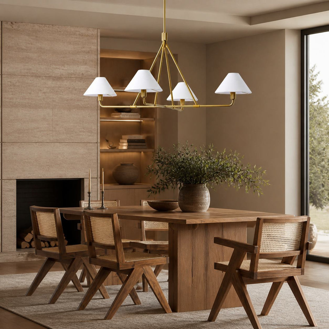 Diora Pendant Light -  Modern Metal Fixture with Linen Shades